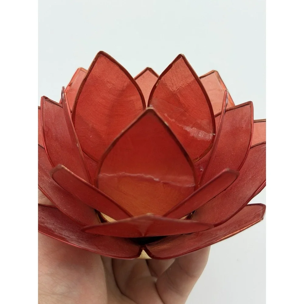 Vintage Handcrafted lotus flower tealight candle Holder